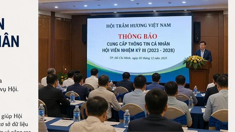 Hội Trầm hương Việt Nam thông báo thu hội phí và cập nhật dữ liệu hội viên năm 2025