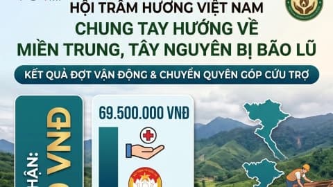 Ấm lòng tinh thần 'Tương thân tương ái' của Hội Trầm hương Việt Nam hướng về miền Trung, Tây Nguyên